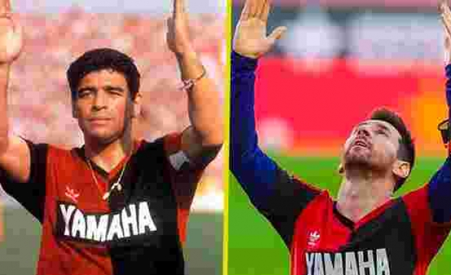 Messi, Maradona'nın Attığı Golün Aynısını Attı ve Formasının Altındaki Maradona'nın Yıllar Önce Giydiği Newell's Old Boys Formasını Gösterdi