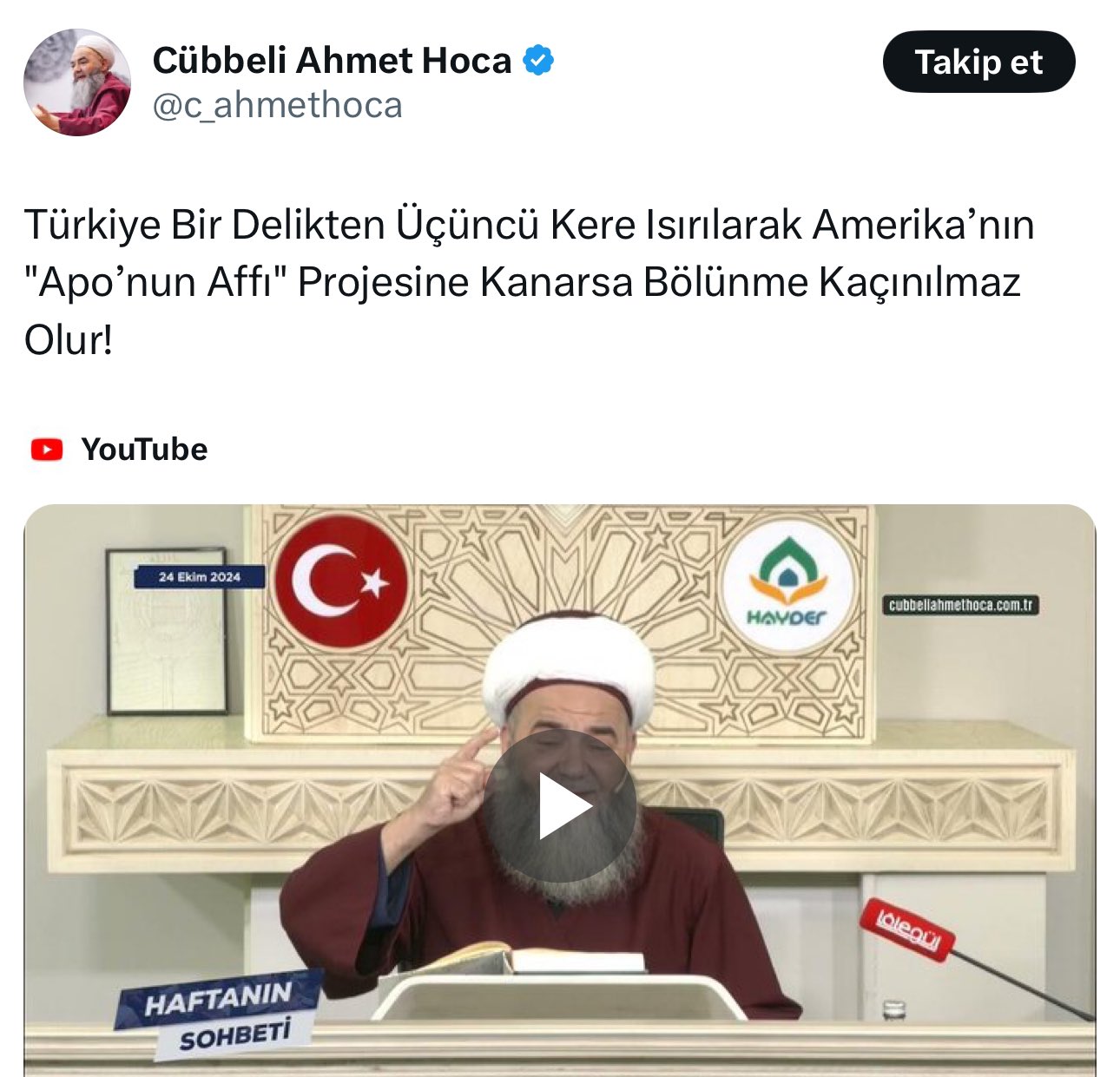 Cübbeli Ahmet Ünlü'nün Alaattin Çakıcı Ziyareti ve Siyasi Gelişmeler