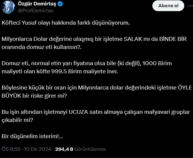 Demirtaş'ın Köfteci Yusuf Yorumları