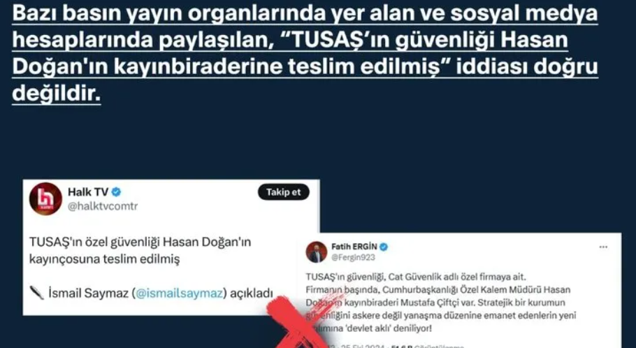 DMM'den TUSAŞ Güvenliği İddialarına Yanıt