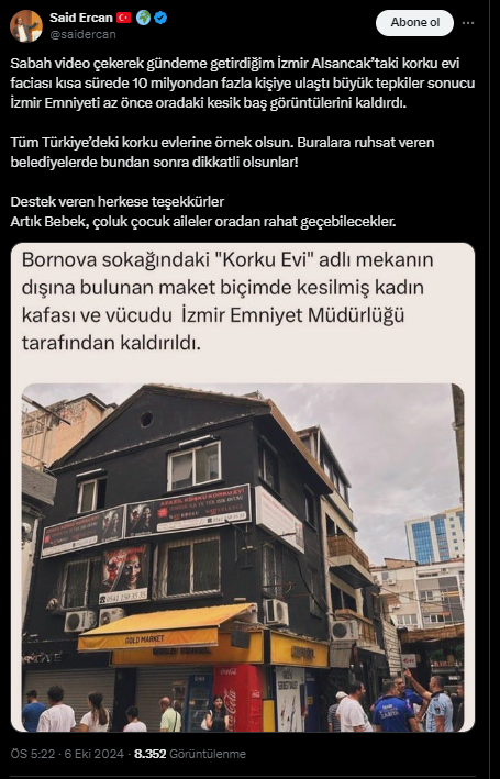 İzmir'deki Korku Evinin Skandalı ve Tepkiler