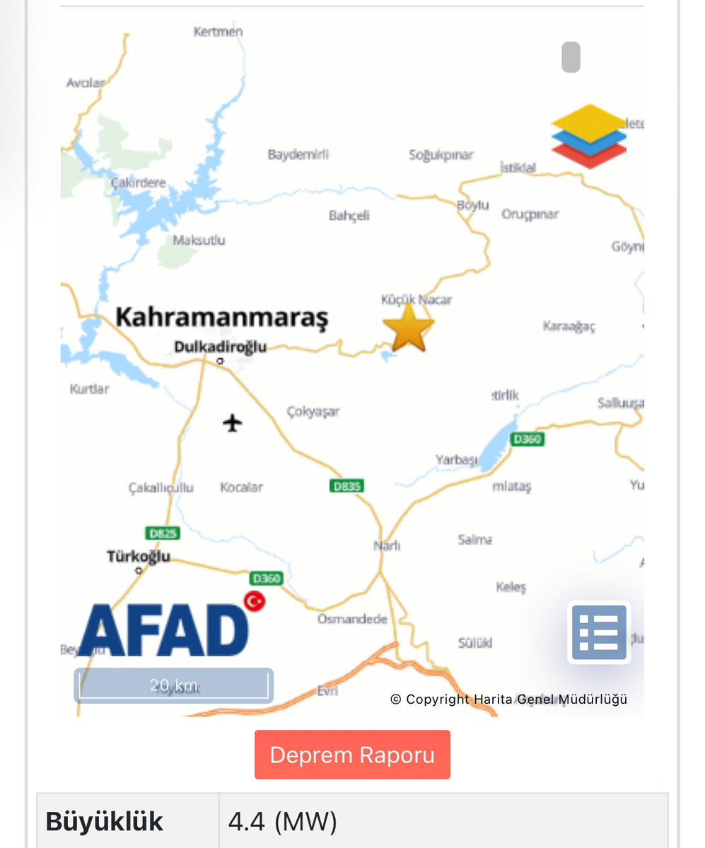 Kahramanmaraş'ta 4,4 Büyüklüğünde Deprem