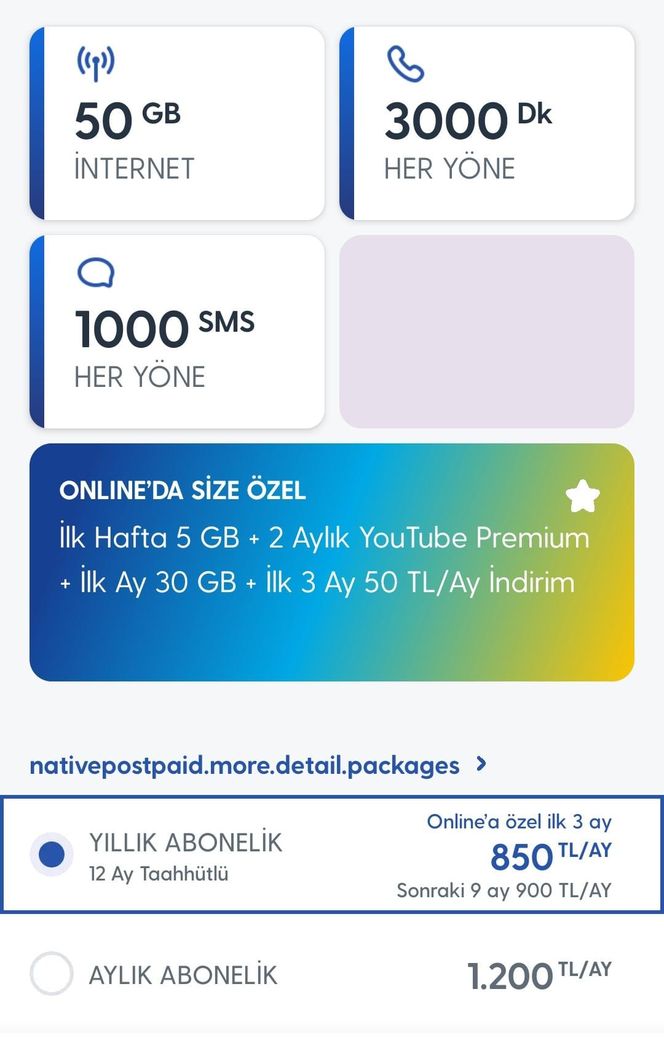 Türk Telekom'un Özel Paket Teklifi