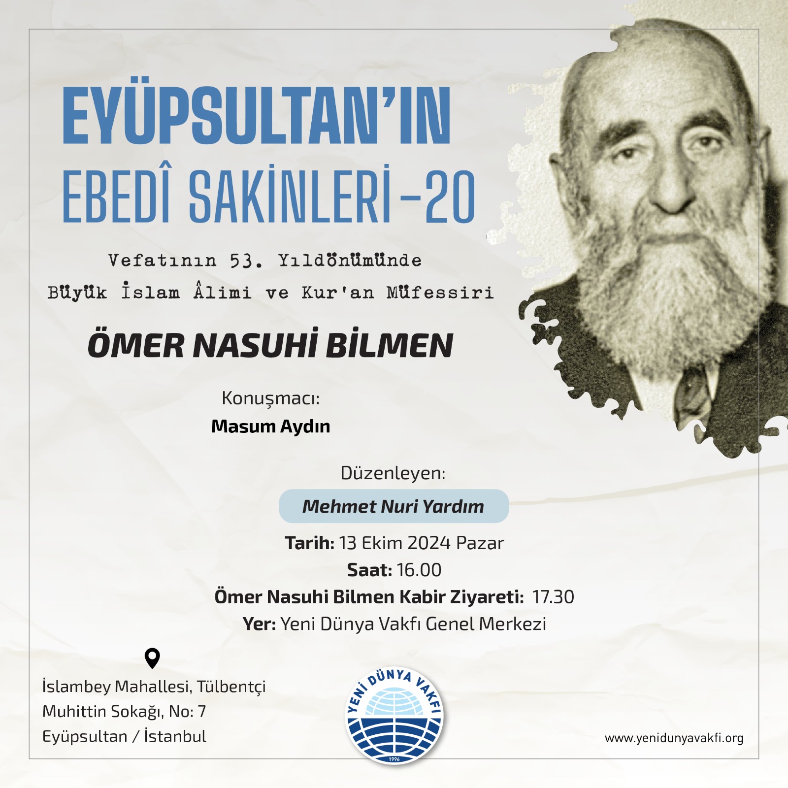 Ömer Nasuhi Bilmen'in Anma Programı