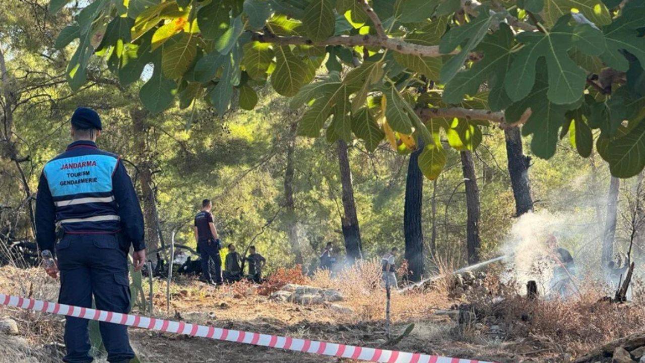 İncekum’da Hava Aracı Düştü, Yangın Söndürüldü