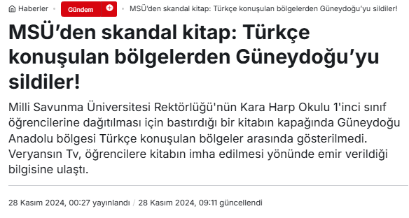 Milli Savunma Bakanlığı'ndan Kara Harp Okulu Kitap Kapağı Açıklaması